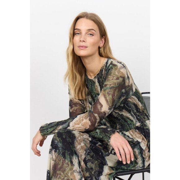 NWT SOYA CONCEPT Alda Forest Green Marble Dress - Picture 2 of 6